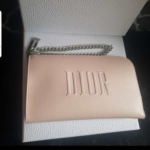 Dior Cosmetic pouch wristlet chain wallet pink - Picture 3 of 11